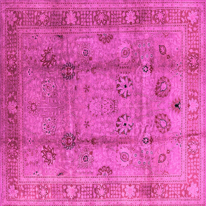 Square Machine Washable Oriental Pink Industrial Rug, wshurb3224pnk