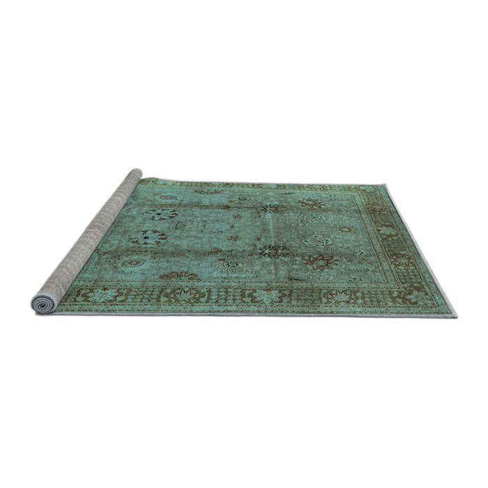 Sideview of Machine Washable Oriental Light Blue Industrial Rug, wshurb3224lblu