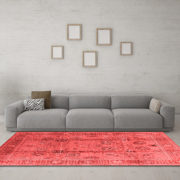 Industrial Red Washable Rugs
