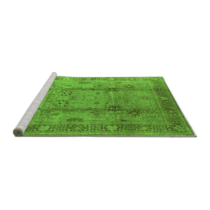 Sideview of Machine Washable Oriental Green Industrial Area Rugs, wshurb3224grn