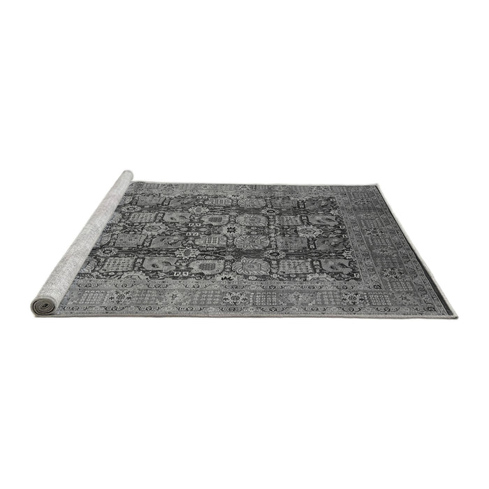 Sideview of Machine Washable Oriental Gray Industrial Rug, wshurb3225gry