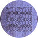 Round Oriental Blue Industrial Rug, urb3225blu