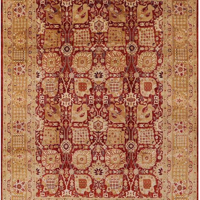 Mid-Century Modern Orange Oriental Rug, urb3225
