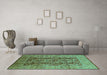 Machine Washable Oriental Turquoise Industrial Area Rugs in a Living Room,, wshurb3225turq