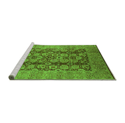 Sideview of Machine Washable Oriental Green Industrial Area Rugs, wshurb3225grn