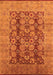 Machine Washable Oriental Orange Industrial Area Rugs, wshurb3225org