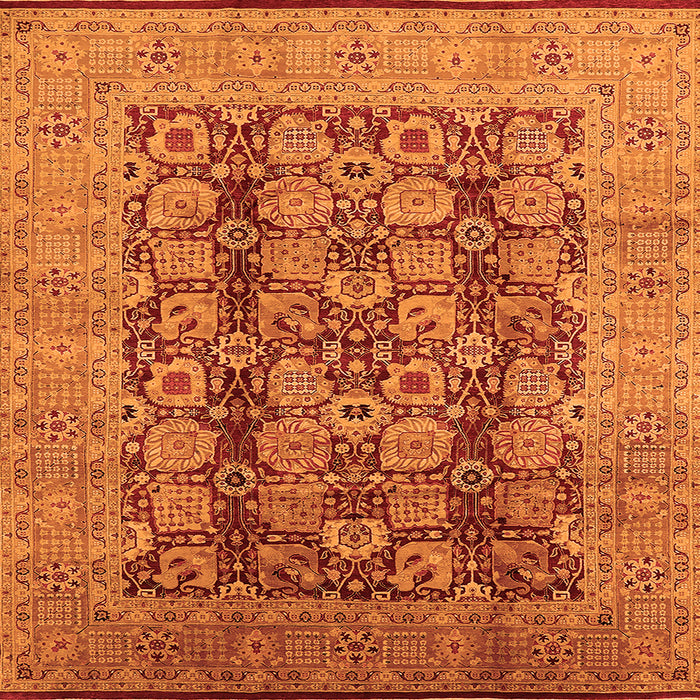 Square Oriental Orange Industrial Rug, urb3225org