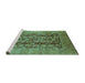 Sideview of Machine Washable Oriental Turquoise Industrial Area Rugs, wshurb3225turq