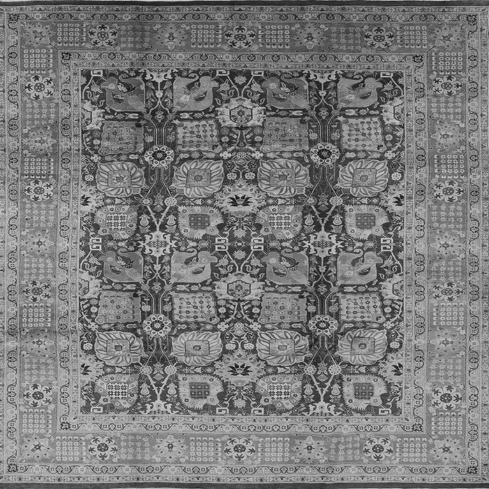Square Machine Washable Oriental Gray Industrial Rug, wshurb3225gry