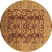 Round Oriental Brown Industrial Rug, urb3225brn