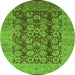 Round Oriental Green Industrial Rug, urb3225grn