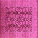 Square Machine Washable Oriental Pink Industrial Rug, wshurb3225pnk