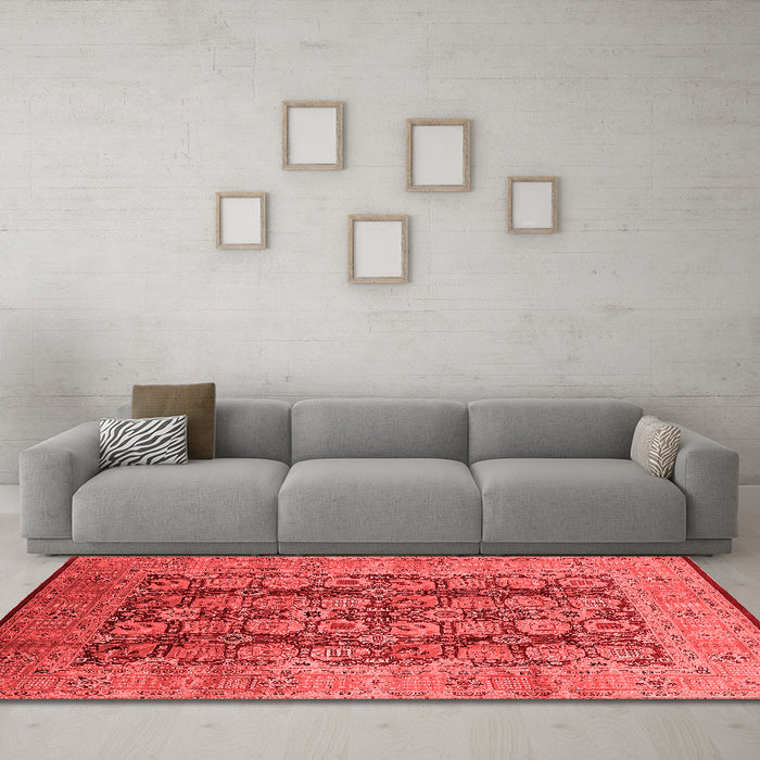 Industrial Red Washable Rugs