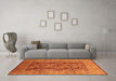 Machine Washable Oriental Orange Industrial Area Rugs in a Living Room, wshurb3225org