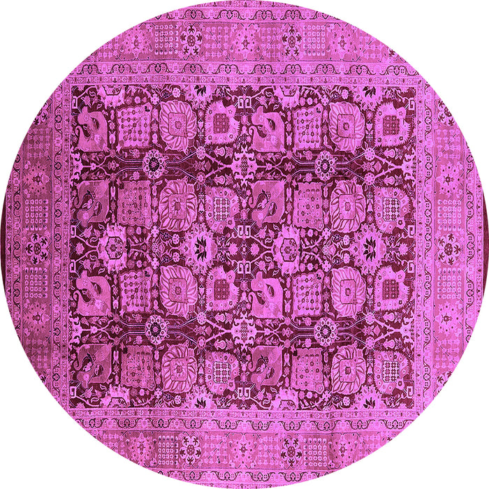 Round Oriental Purple Industrial Rug, urb3225pur