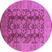 Round Oriental Purple Industrial Rug, urb3225pur