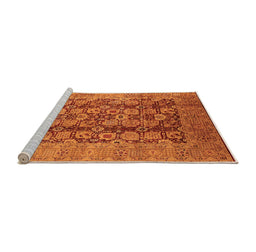 Sideview of Machine Washable Oriental Orange Industrial Area Rugs, wshurb3225org