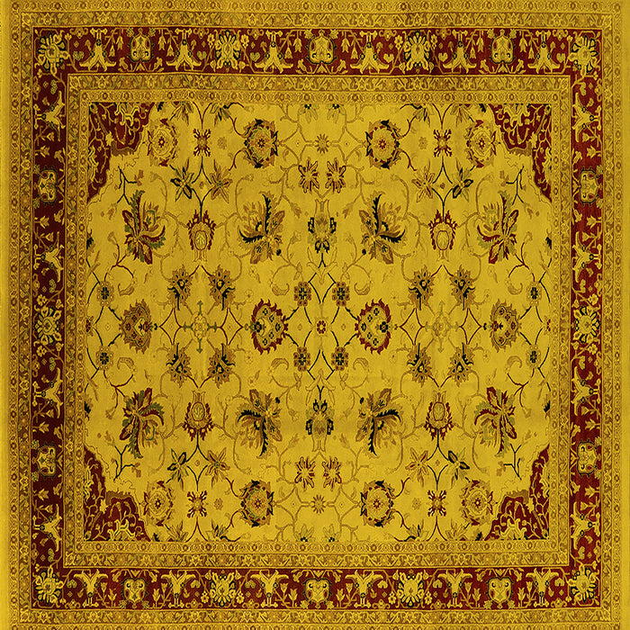 Square Oriental Yellow Industrial Rug, urb3226yw