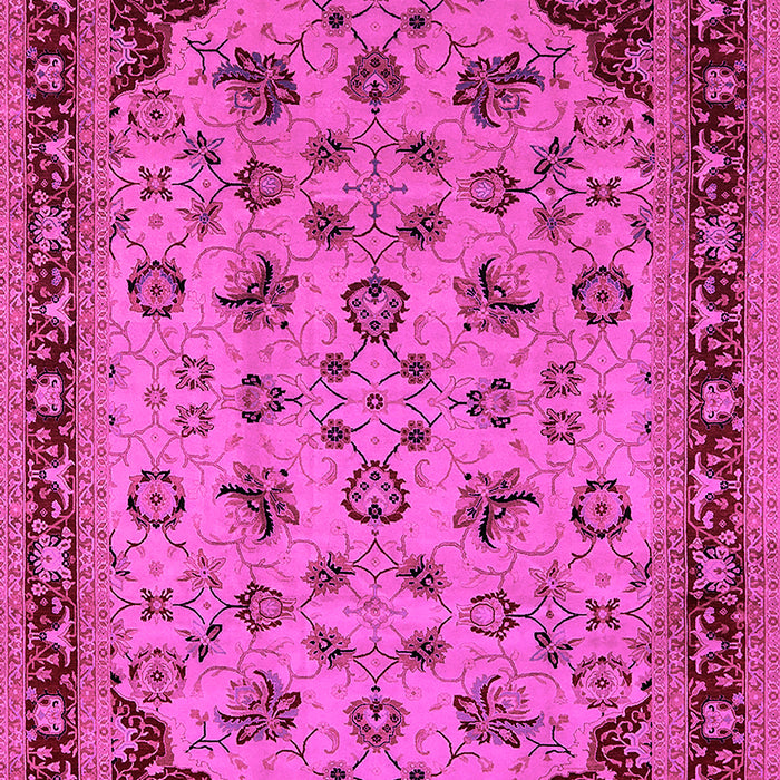 Machine Washable Oriental Pink Industrial Rug, wshurb3226pnk