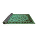 Sideview of Oriental Turquoise Industrial Rug, urb3226turq