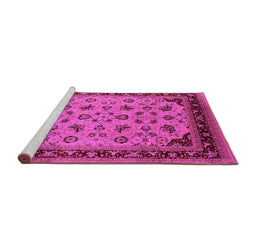 Sideview of Machine Washable Oriental Pink Industrial Rug, wshurb3226pnk