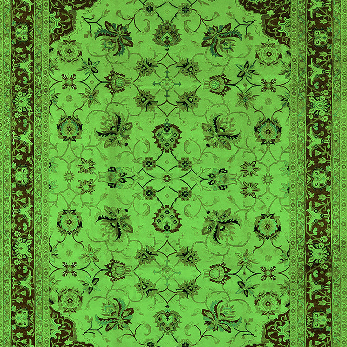 Machine Washable Oriental Green Industrial Area Rugs, wshurb3226grn