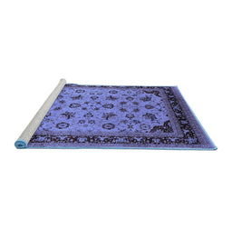 Sideview of Machine Washable Oriental Blue Industrial Rug, wshurb3226blu