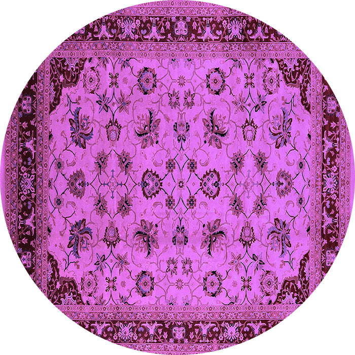 Round Machine Washable Oriental Purple Industrial Area Rugs, wshurb3226pur