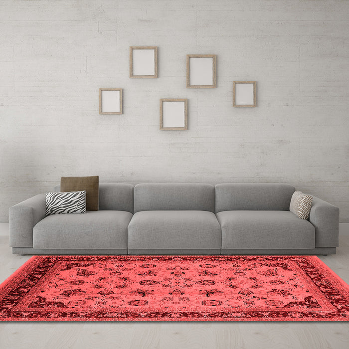 Industrial Red Washable Rugs