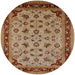 Round Mid-Century Modern Mahogany Brown Oriental Rug, urb3226