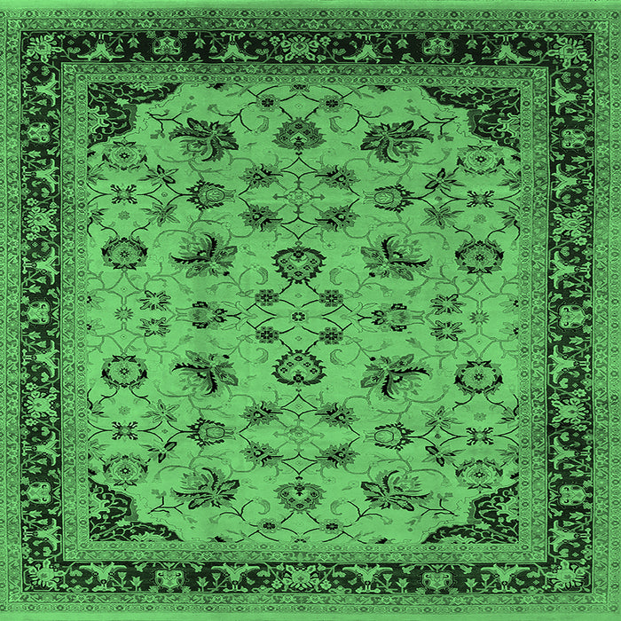 Square Oriental Emerald Green Industrial Rug, urb3226emgrn
