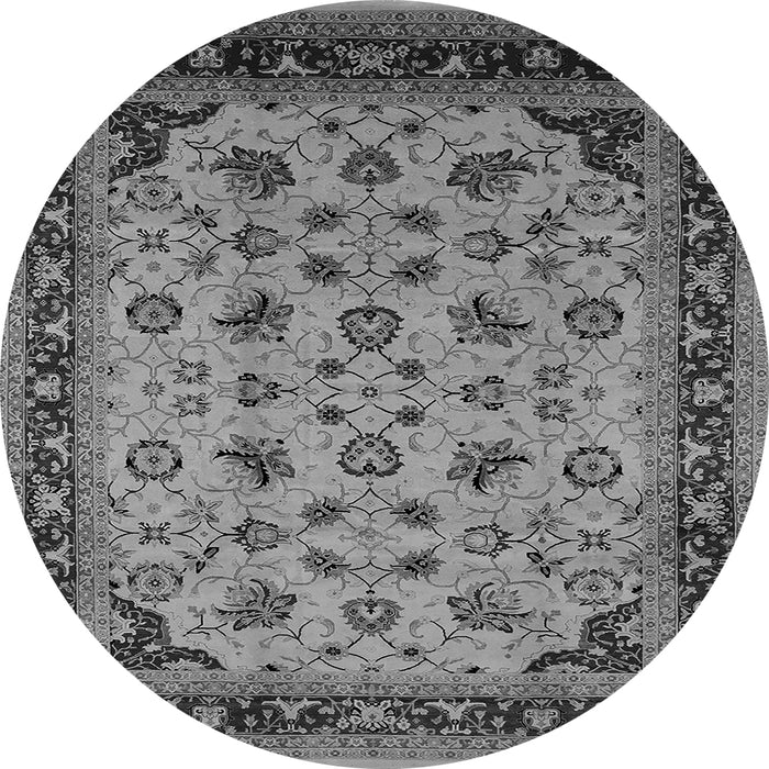 Round Oriental Gray Industrial Rug, urb3226gry