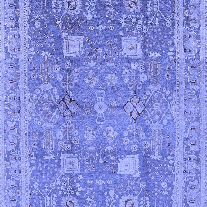 Machine Washable Oriental Blue Industrial Rug, wshurb3227blu