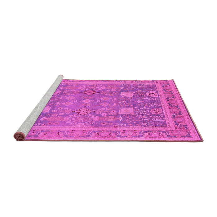 Sideview of Machine Washable Oriental Pink Industrial Rug, wshurb3227pnk