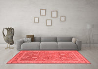 Machine Washable Oriental Red Industrial Rug, wshurb3227red