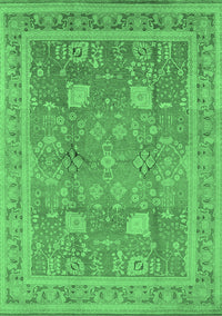 Oriental Emerald Green Industrial Rug, urb3227emgrn