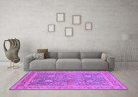 Machine Washable Oriental Purple Industrial Rug, wshurb3227pur