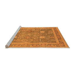 Sideview of Machine Washable Oriental Orange Industrial Area Rugs, wshurb3227org