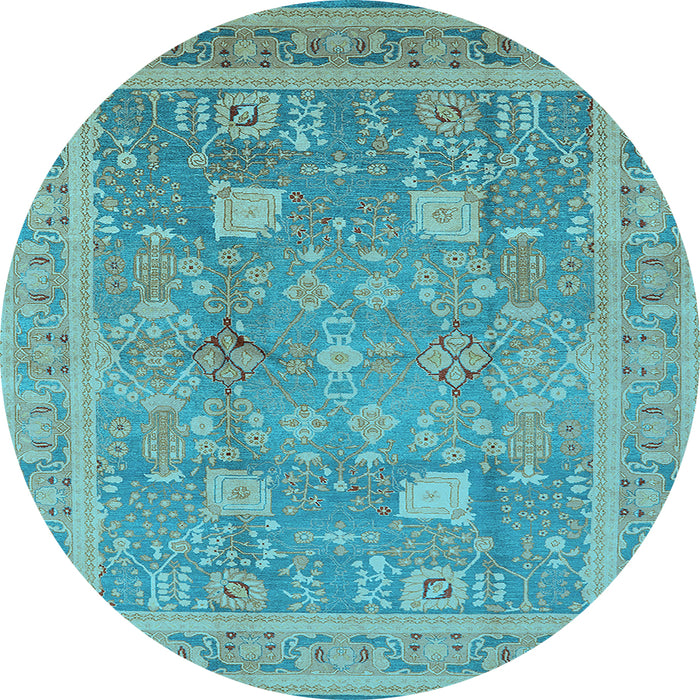 Round Oriental Light Blue Industrial Rug, urb3227lblu