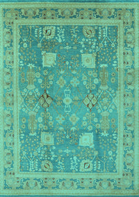 Oriental Turquoise Industrial Rug, urb3227turq