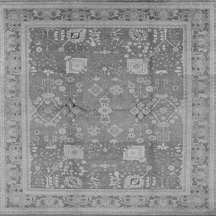 Square Machine Washable Oriental Gray Industrial Rug, wshurb3227gry
