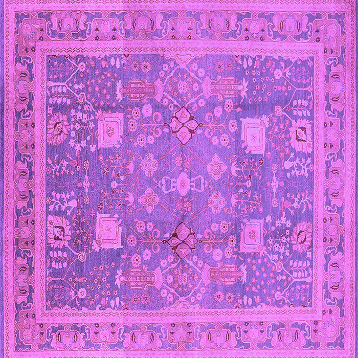 Square Machine Washable Oriental Purple Industrial Area Rugs, wshurb3227pur