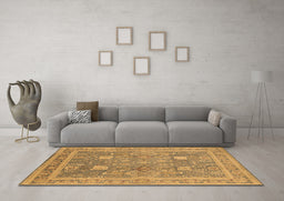 Machine Washable Oriental Brown Industrial Rug in a Living Room,, wshurb3227brn
