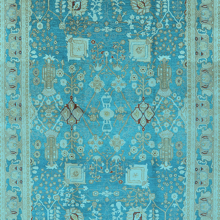 Machine Washable Oriental Light Blue Industrial Rug, wshurb3227lblu
