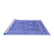 Sideview of Machine Washable Oriental Blue Industrial Rug, wshurb3227blu