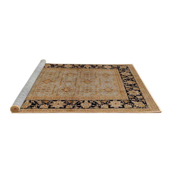 Sideview of Machine Washable Industrial Modern Light Copper Gold Rug, wshurb3228