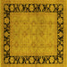 Square Oriental Yellow Industrial Rug, urb3228yw