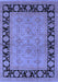 Machine Washable Oriental Blue Industrial Rug, wshurb3228blu