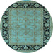 Round Oriental Light Blue Industrial Rug, urb3228lblu