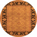 Round Oriental Orange Industrial Rug, urb3228org